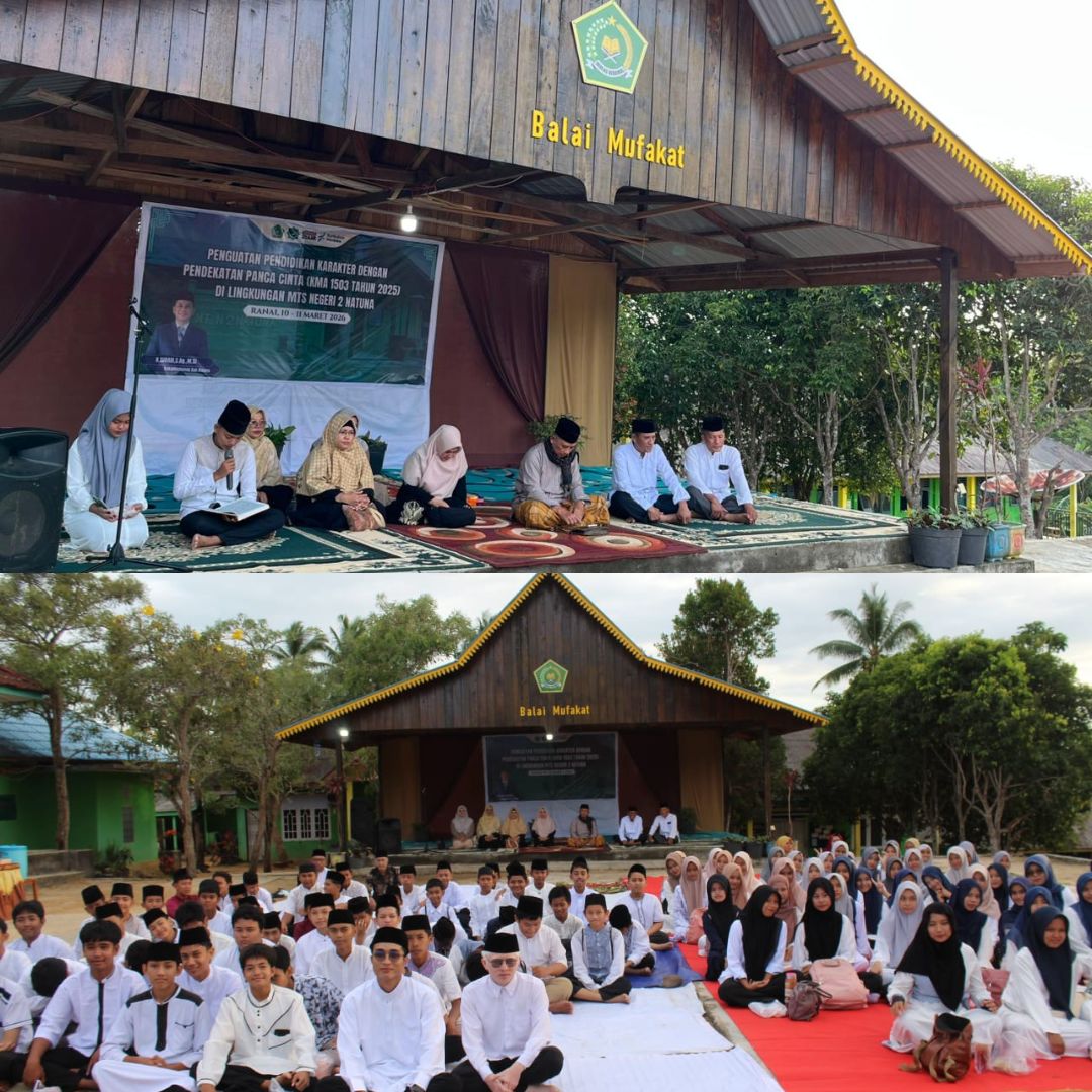 Kakankemenag Natuna Sampaikan Penguatan Pendidikan Karakter Melalui Pendekatan Panca Cinta di MTsN 2 Natuna.